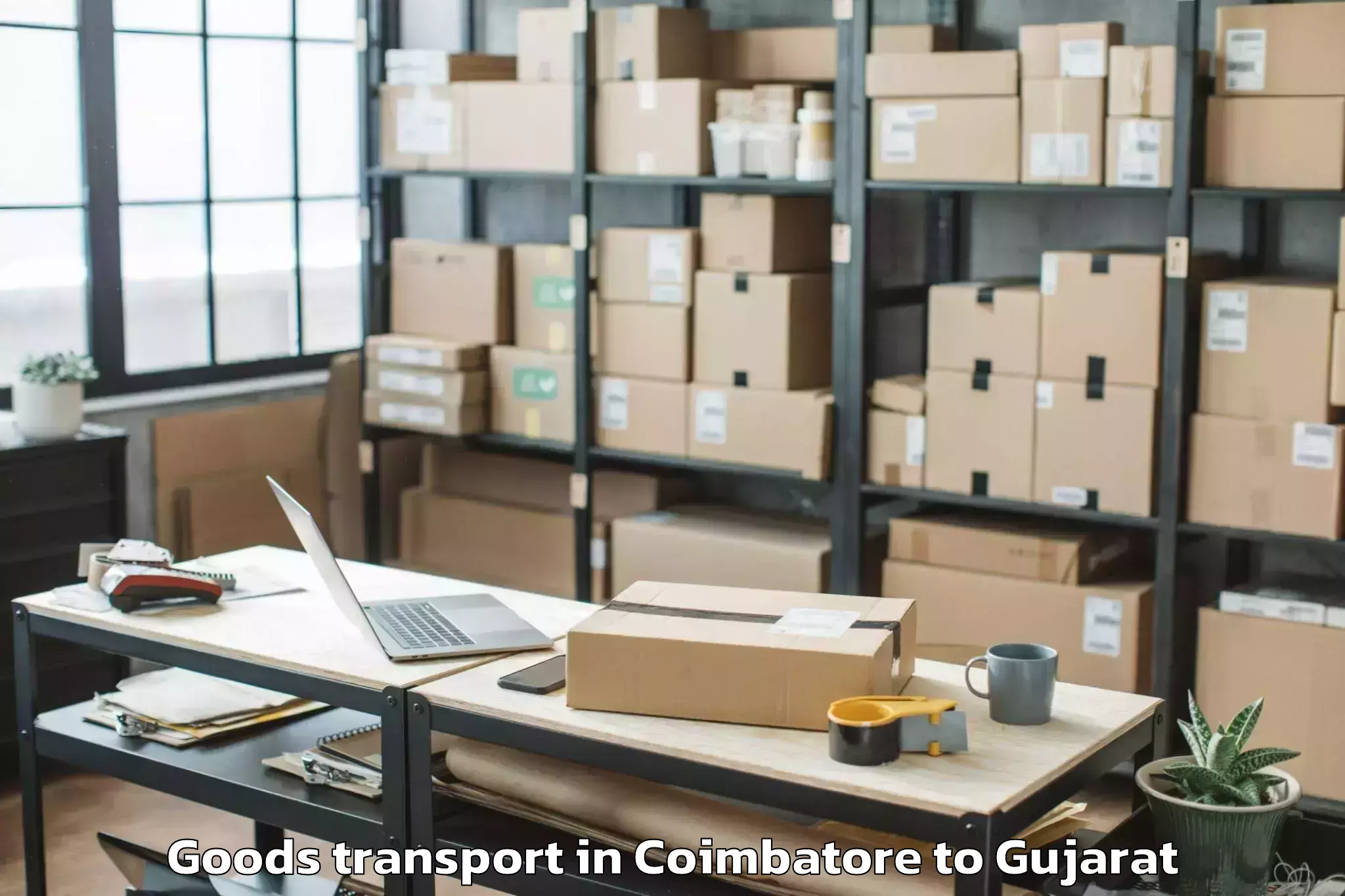 Efficient Coimbatore to Dwarka Goods Transport